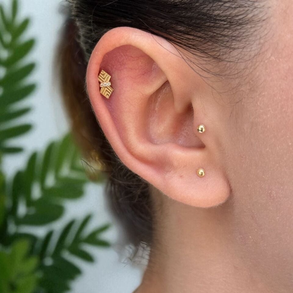 14 AYAR VİNTAGE TASARIM TRAGUS HELİX KÜPE