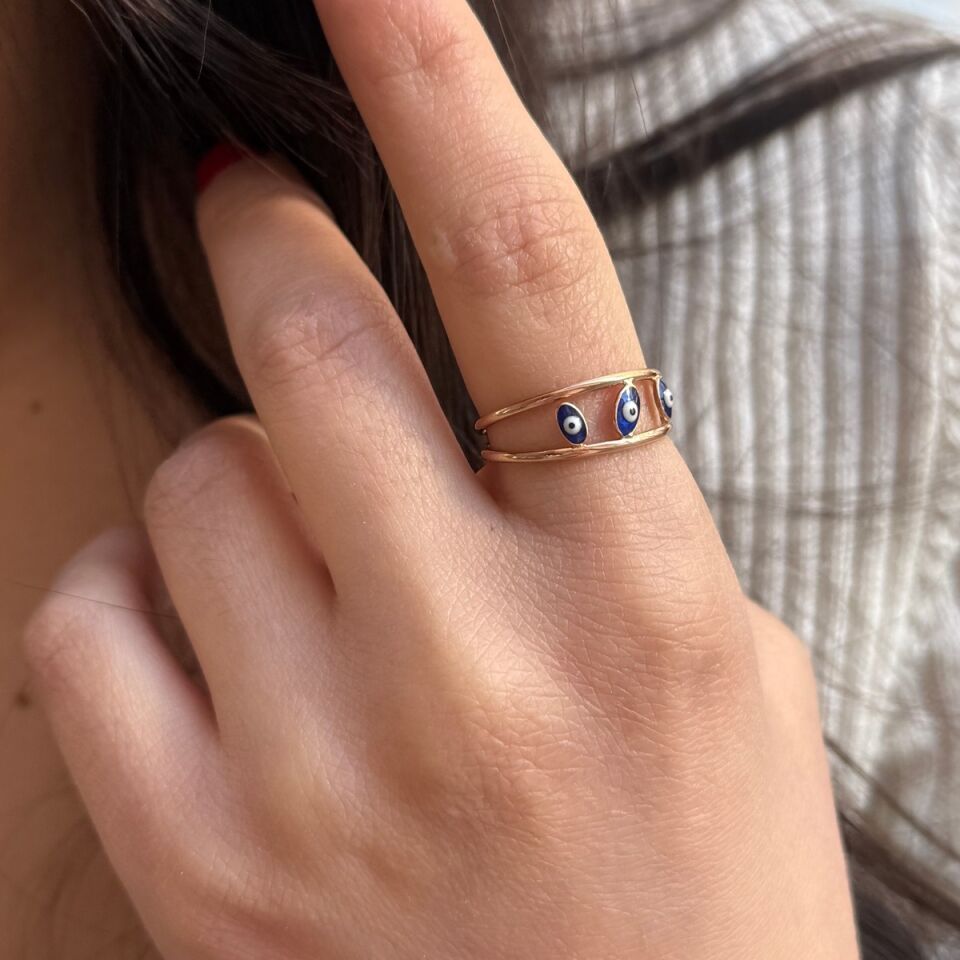 14 AYAR ROSE RENGİ ÖZEL TASARIM MİNELİ ALTIN YÜZÜK