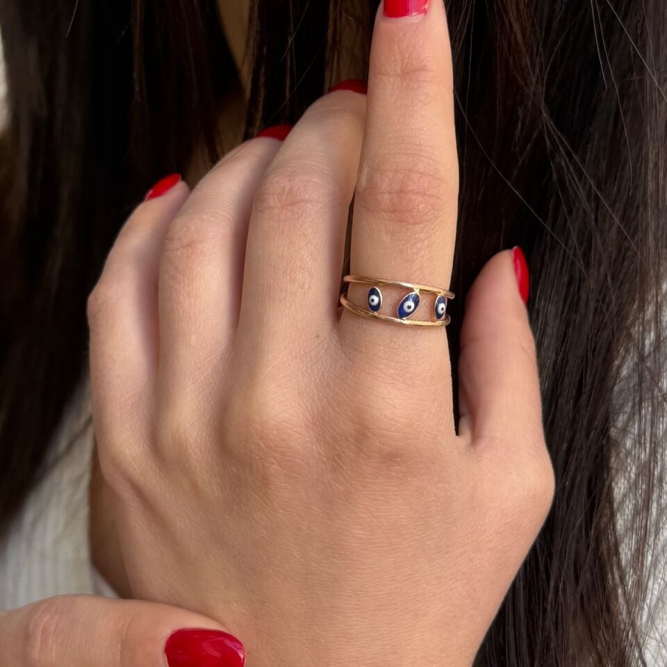 14 AYAR ROSE RENGİ ÖZEL TASARIM MİNELİ ALTIN YÜZÜK