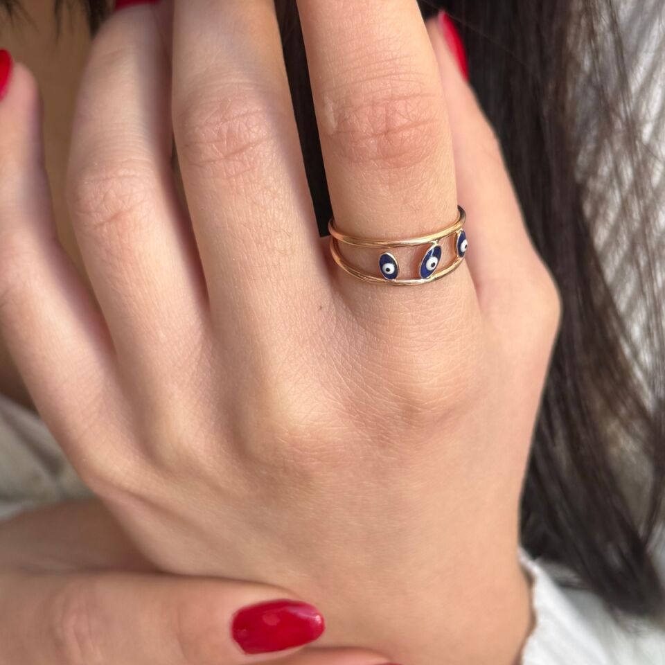 14 AYAR ROSE RENGİ ÖZEL TASARIM MİNELİ ALTIN YÜZÜK