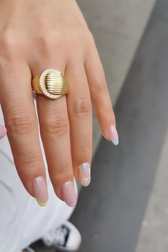 14 AYAR ÇİZGİLİ BOMBE İTALYAN YÜZÜK 16