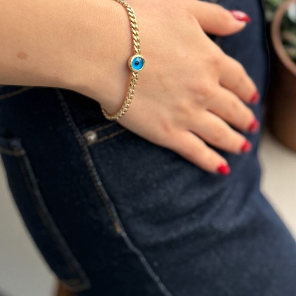 14 AYAR NAZAR BONCUKLU ALTIN BİLEKLİK