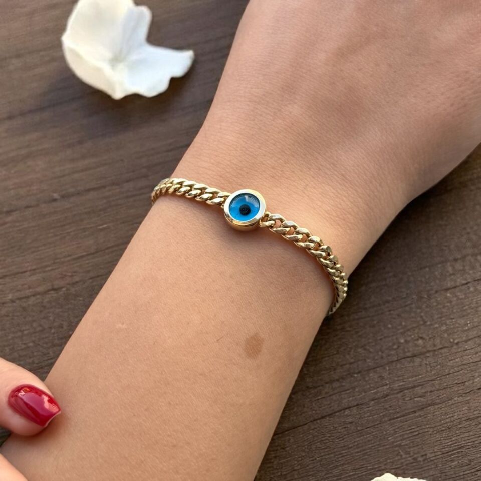 14 AYAR NAZAR BONCUKLU ALTIN BİLEKLİK