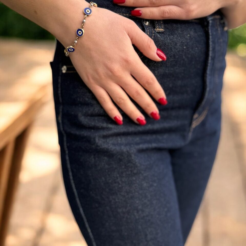 14 AYAR NAZAR BONCUKLU ALTIN BİLEKLİK