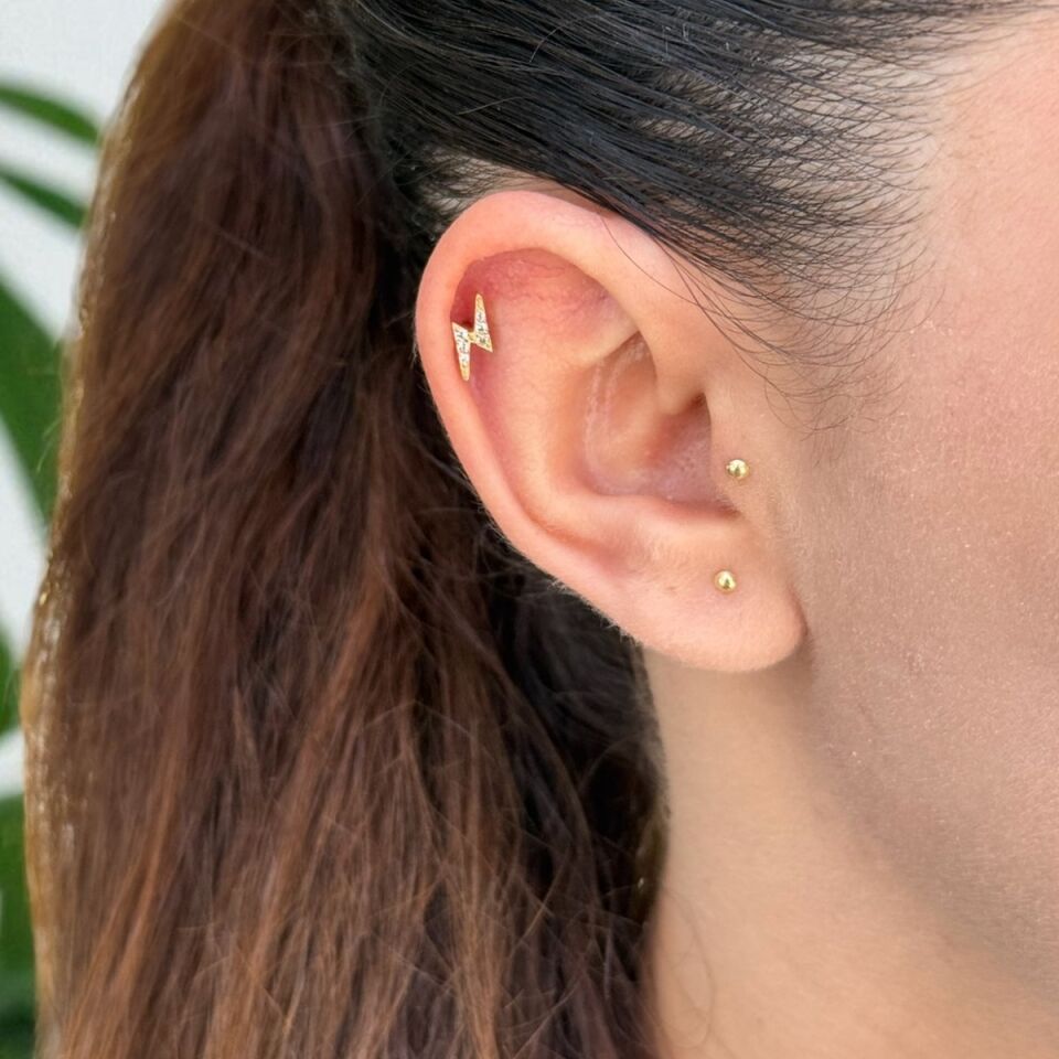 14 AYAR YILDIRIM TRAGUS HELİX KÜPE