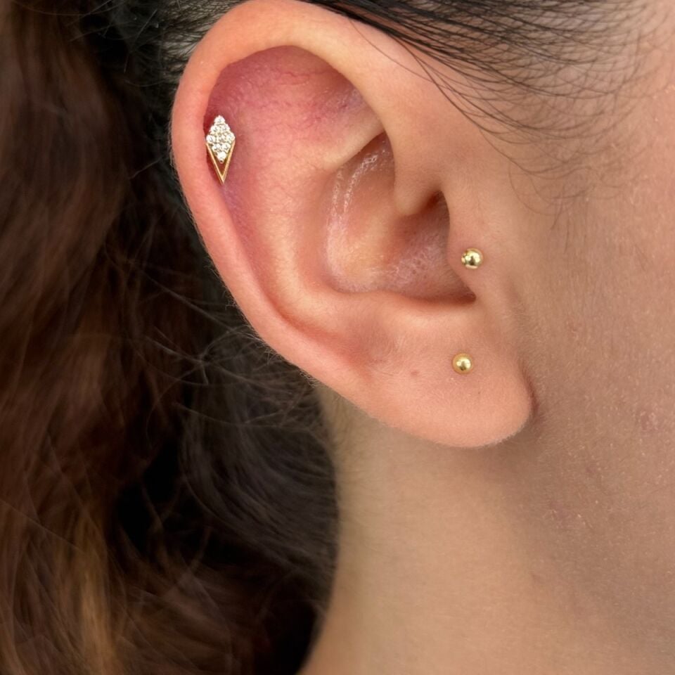 14 AYAR MODERN VİNTAGE TASARIM TRAGUS VE HELİX KÜPE