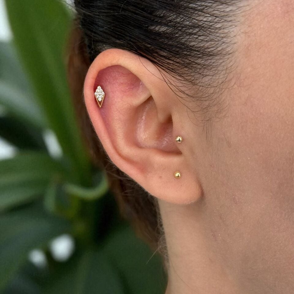 14 AYAR MODERN VİNTAGE TASARIM TRAGUS VE HELİX KÜPE