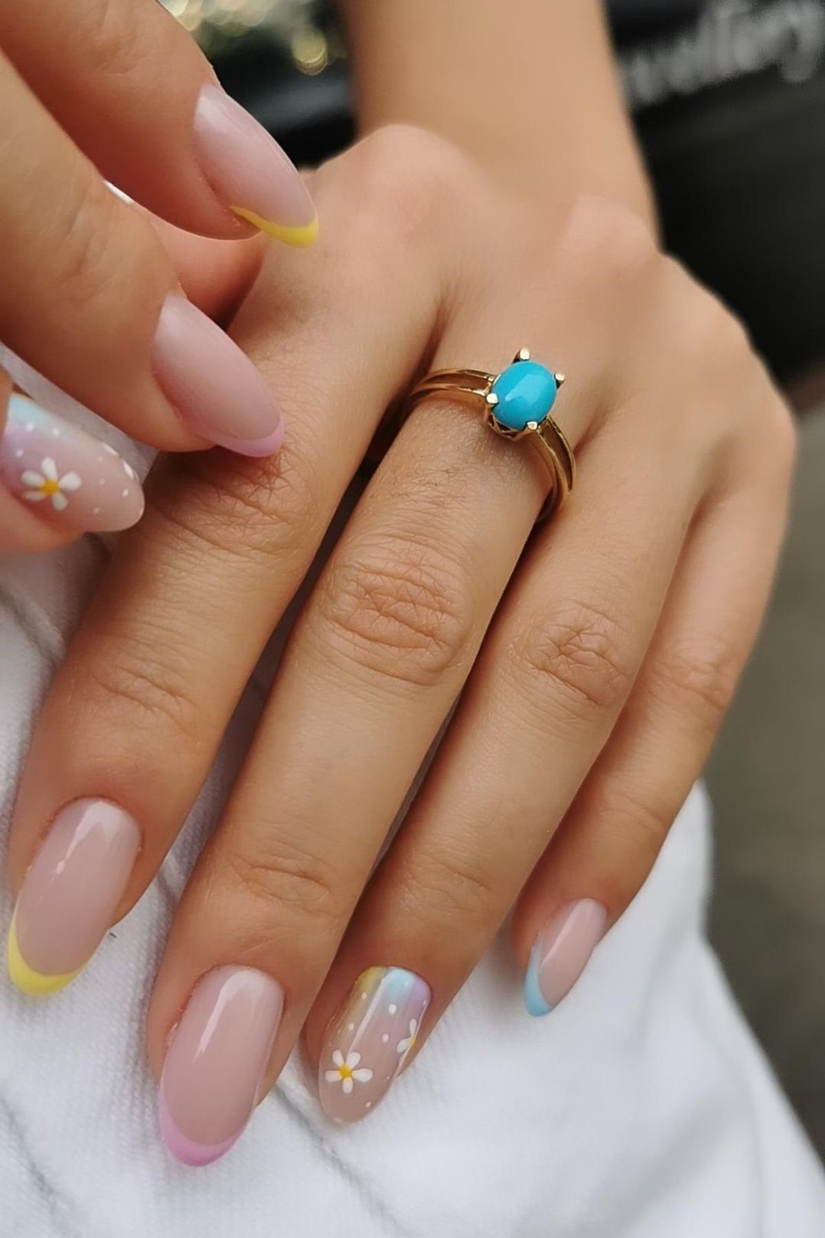 14 AYAR OVAL FİRUZE TAŞLI ALTIN YÜZÜK 15