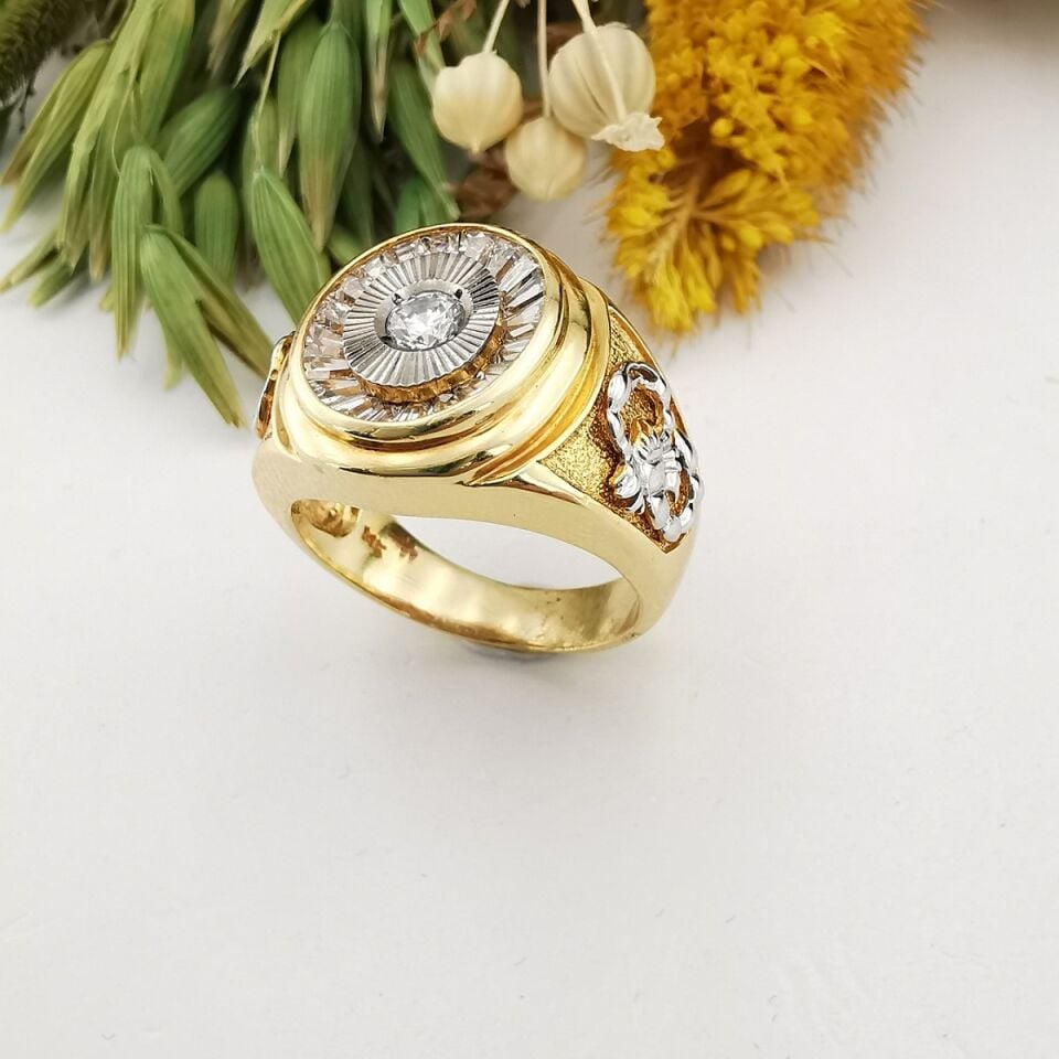 14 Ayar Özel Tasarım Italyan Model Akrep Figürlü Altın Erkek Yüzük