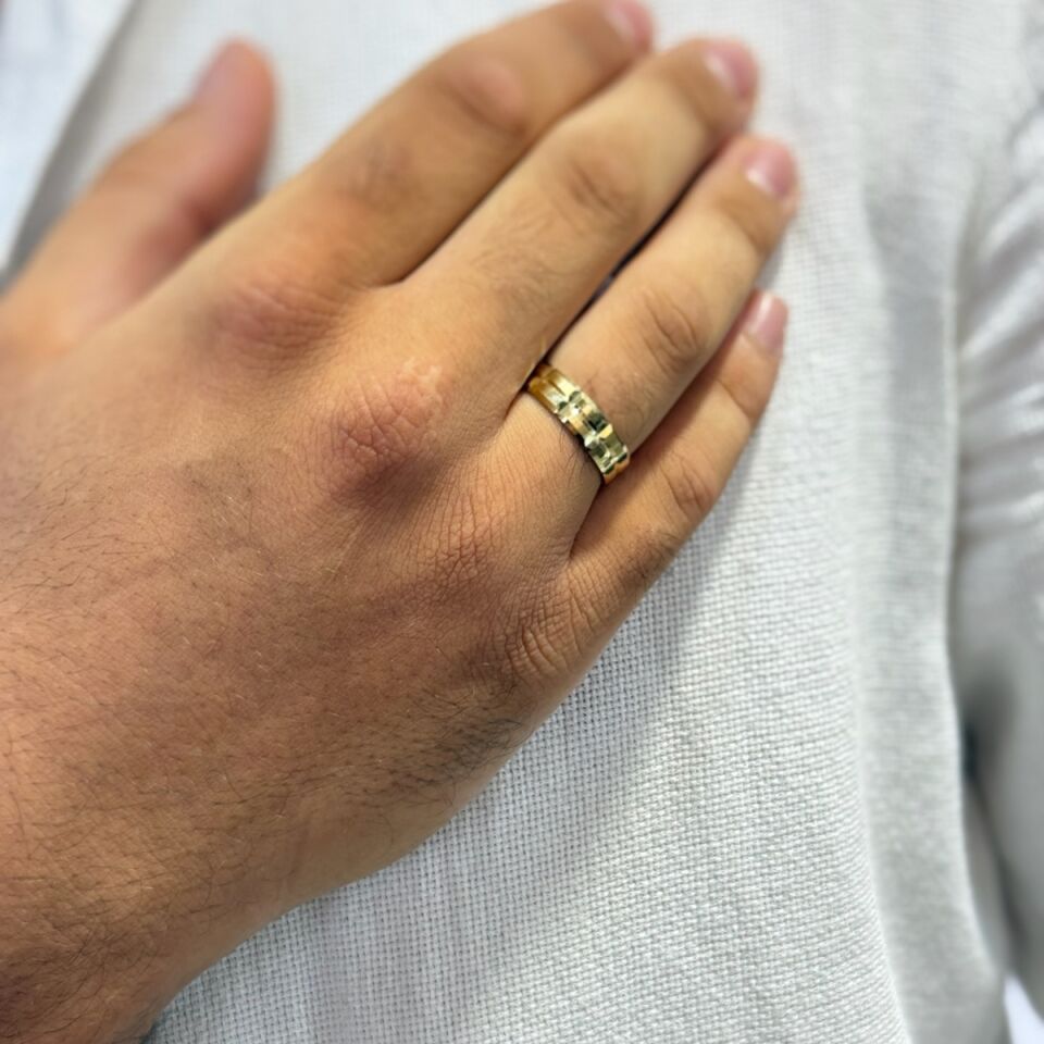 14 AYAR ÜSTÜ KALEMLİ 5 MM ALYANS YÜZÜK