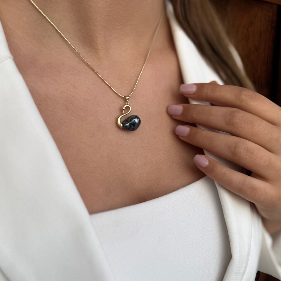 14 AYAR BAROK İNCİLİ KUĞU KOLYE