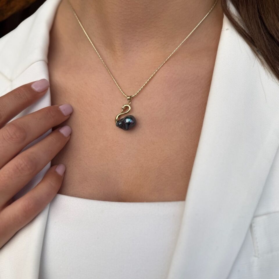 14 AYAR BAROK İNCİLİ KUĞU KOLYE