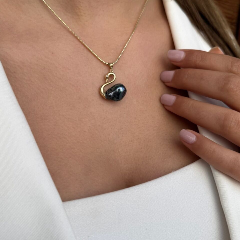 14 AYAR BAROK İNCİLİ KUĞU KOLYE