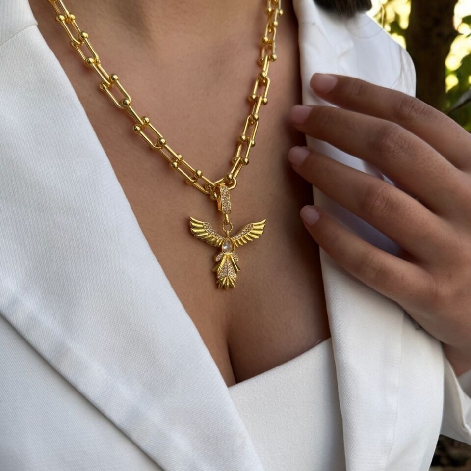 22 AYAR ÖZEL TASARIM ANKA KUŞU KOLYE UCU