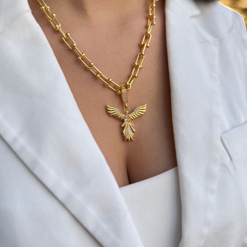 22 AYAR ÖZEL TASARIM ANKA KUŞU KOLYE UCU