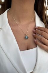 14 AYAR TOP ŞEKLİNDE NAZAR BONCUKLU ÖZEL TASARIM ALTIN KOLYE