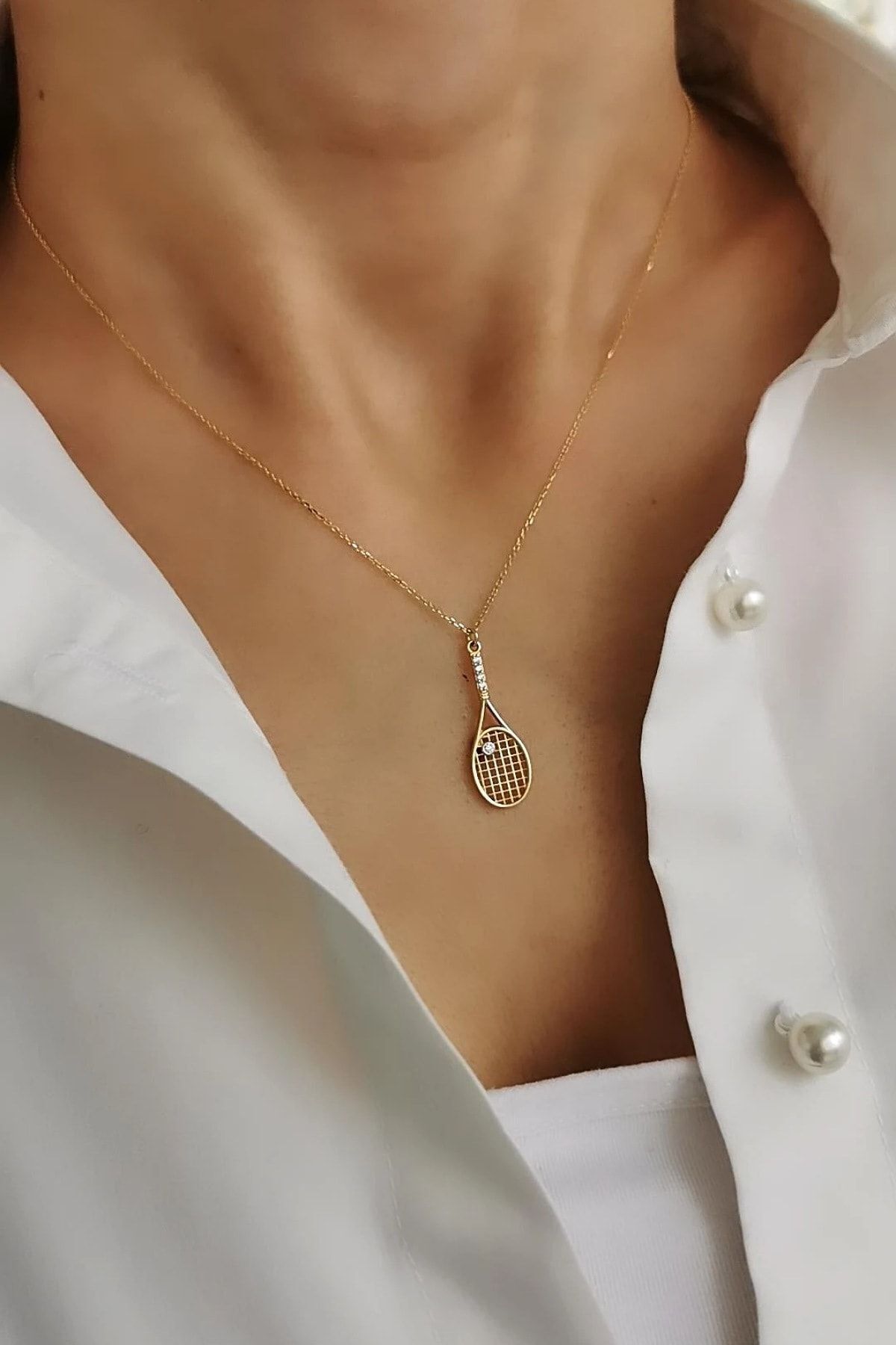 14 Ayar Raket Altın Kolye