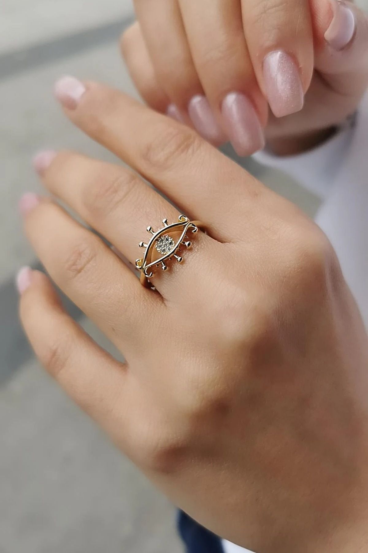 14 AYAR İTALYAN GÖZ ALTIN YÜZÜK 16