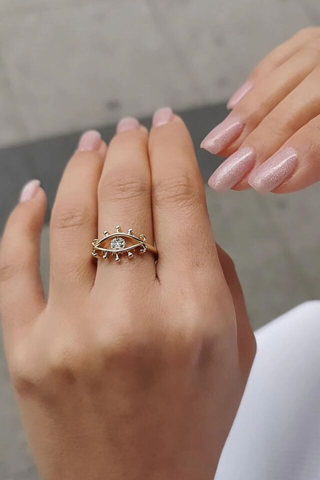 14 AYAR İTALYAN GÖZ ALTIN YÜZÜK 16