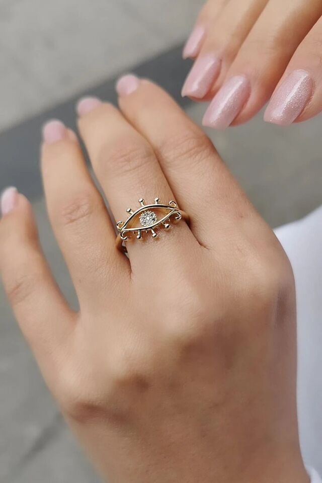 14 AYAR İTALYAN GÖZ ALTIN YÜZÜK 16