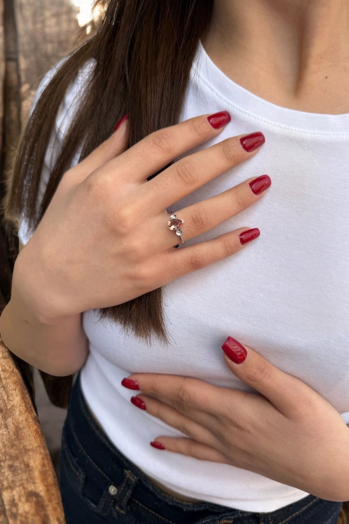 14 AYAR 0,91 CT SULTANİT TAŞLI VE 0,04 CT PIRLANTA TAŞLI BEYAZ ALTIN YÜZÜK 15