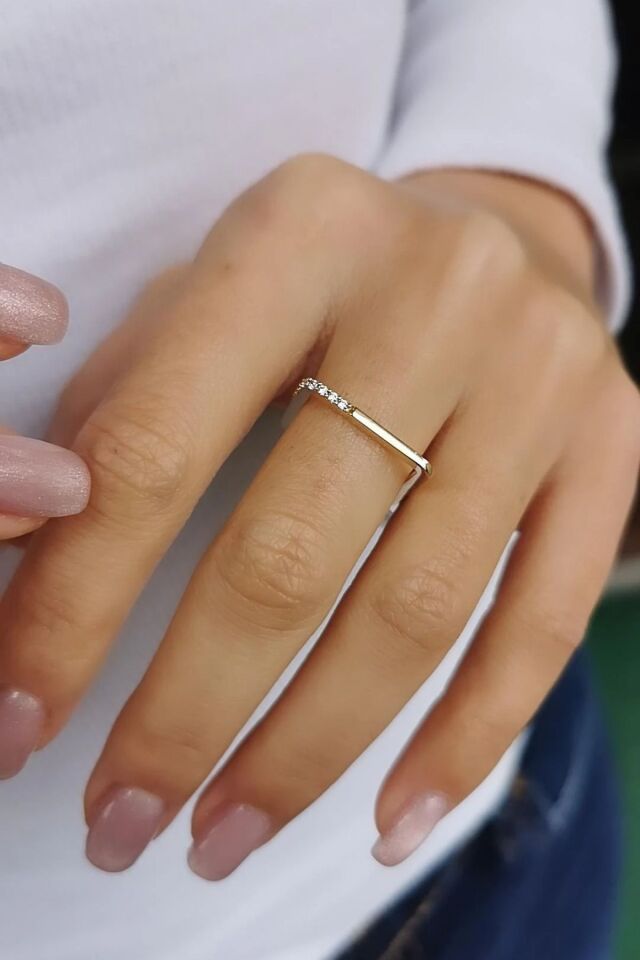 14 AYAR İTALYAN KARE ALTIN YÜZÜK 13