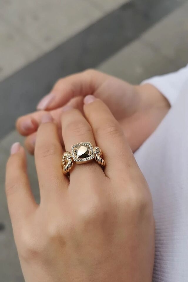 14 AYAR KARE TASARIM İTALYAN ALTIN YÜZÜK 15