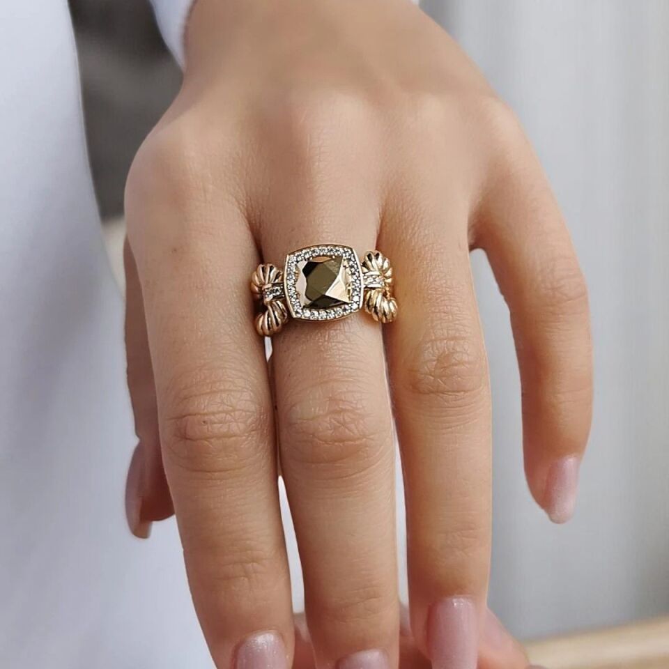 14 AYAR KARE TASARIM İTALYAN ALTIN YÜZÜK