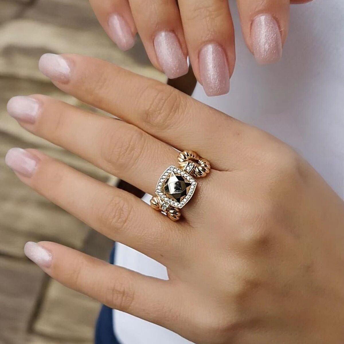 14 AYAR KARE TASARIM İTALYAN ALTIN YÜZÜK