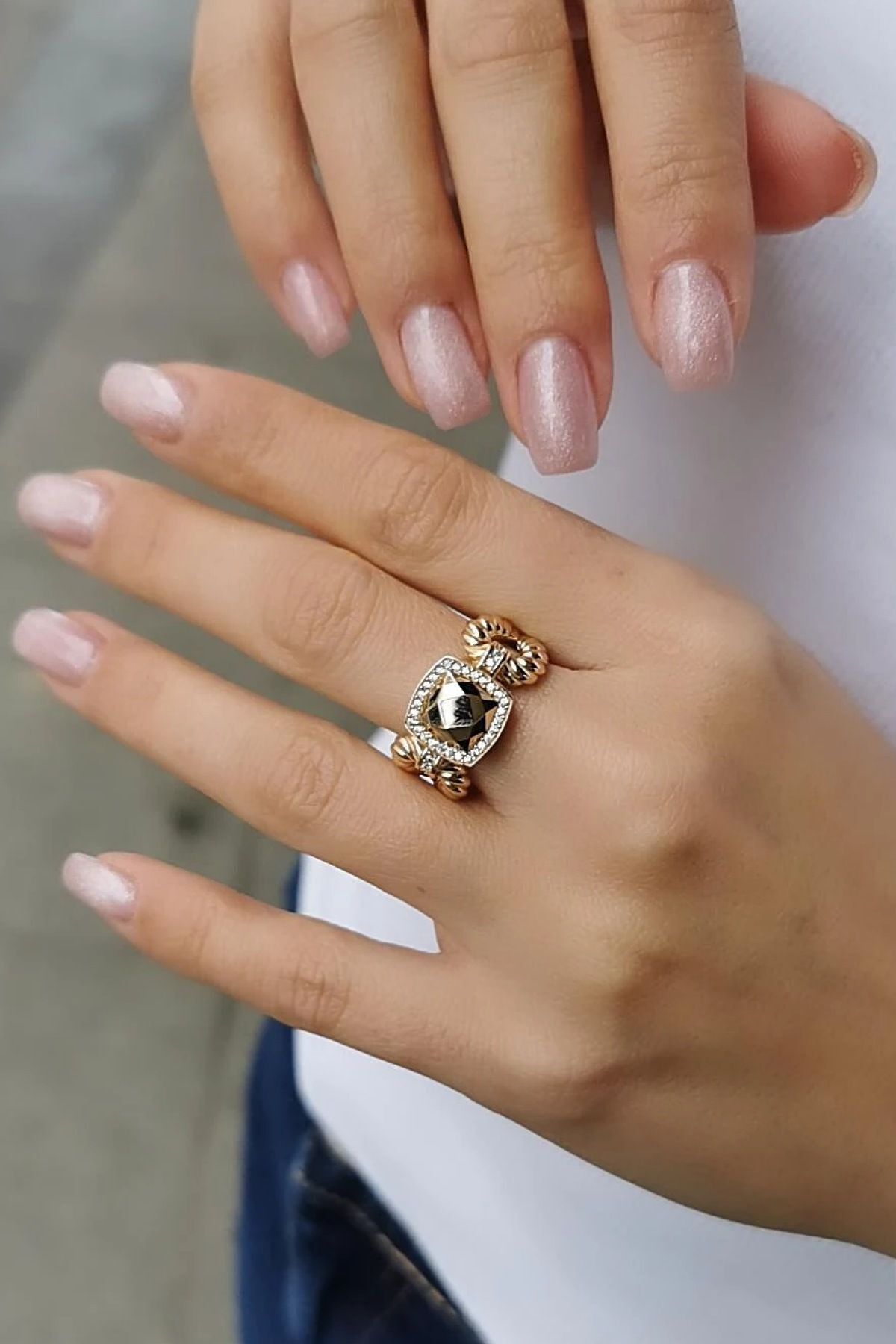 14 AYAR KARE TASARIM İTALYAN ALTIN YÜZÜK 17