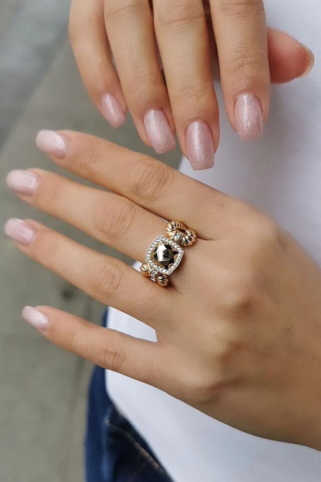 14 AYAR KARE TASARIM İTALYAN ALTIN YÜZÜK 17