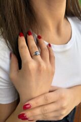 14 AYAR 1,94 CT MİSTİK TOPAZ TAŞLI VE 0,04 CT PIRLANTA TAŞLI BEYAZ ALTIN YÜZÜK