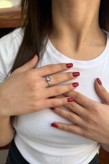 14 AYAR 1,94 CT MİSTİK TOPAZ TAŞLI VE 0,04 CT PIRLANTA TAŞLI BEYAZ ALTIN YÜZÜK 15