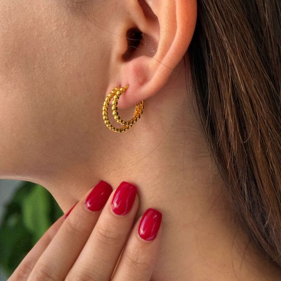 22 AYAR TOPTOP ÖZEL ÜRETİM HALKA KÜPE KOMBİNİ