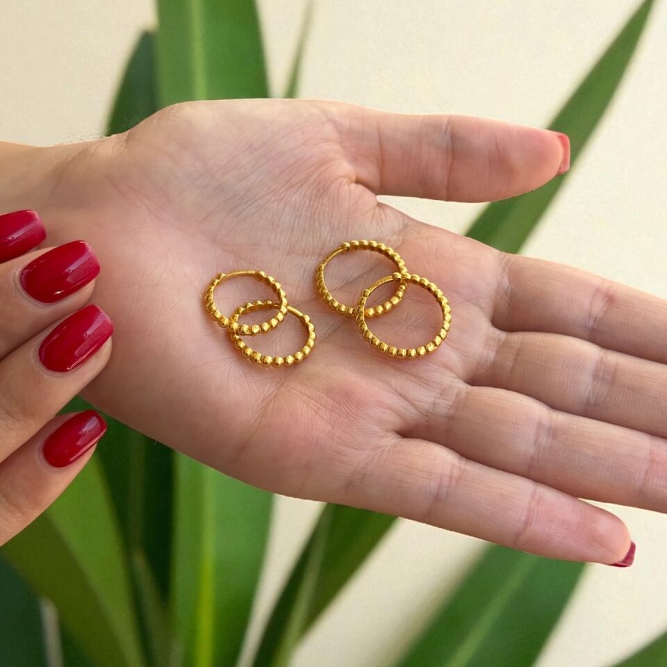 22 AYAR TOPTOP ÖZEL ÜRETİM HALKA KÜPE KOMBİNİ