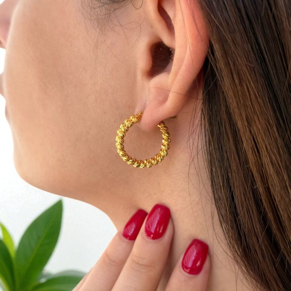 22 AYAR PULLU HALKA KÜPE