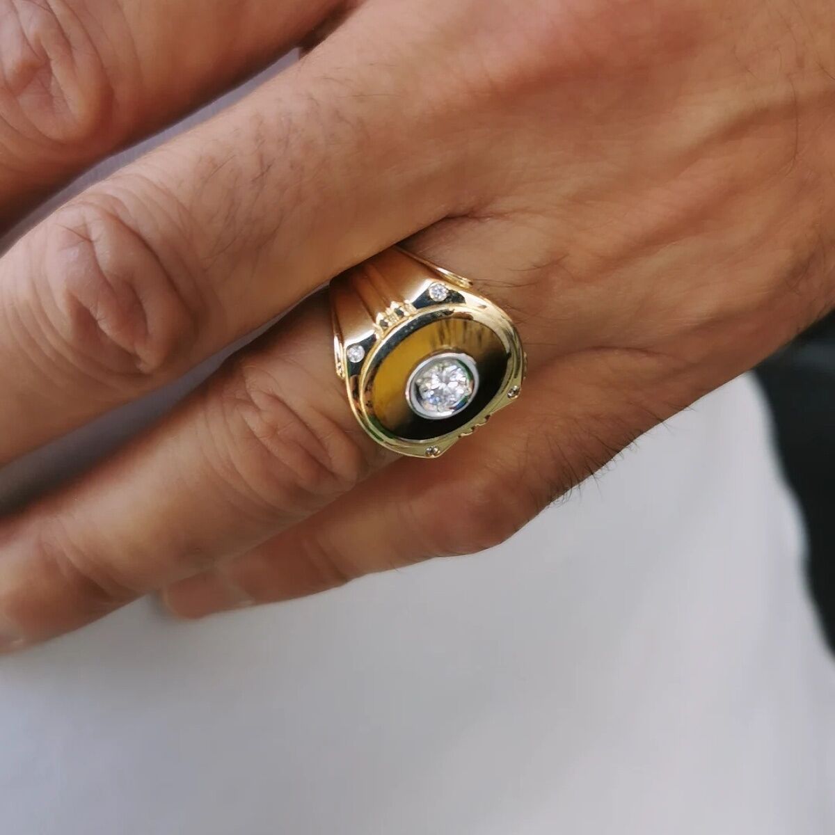 14 AYAR KAPLANGÖZÜ TASARIM İTALYAN ERKEK YÜZÜK