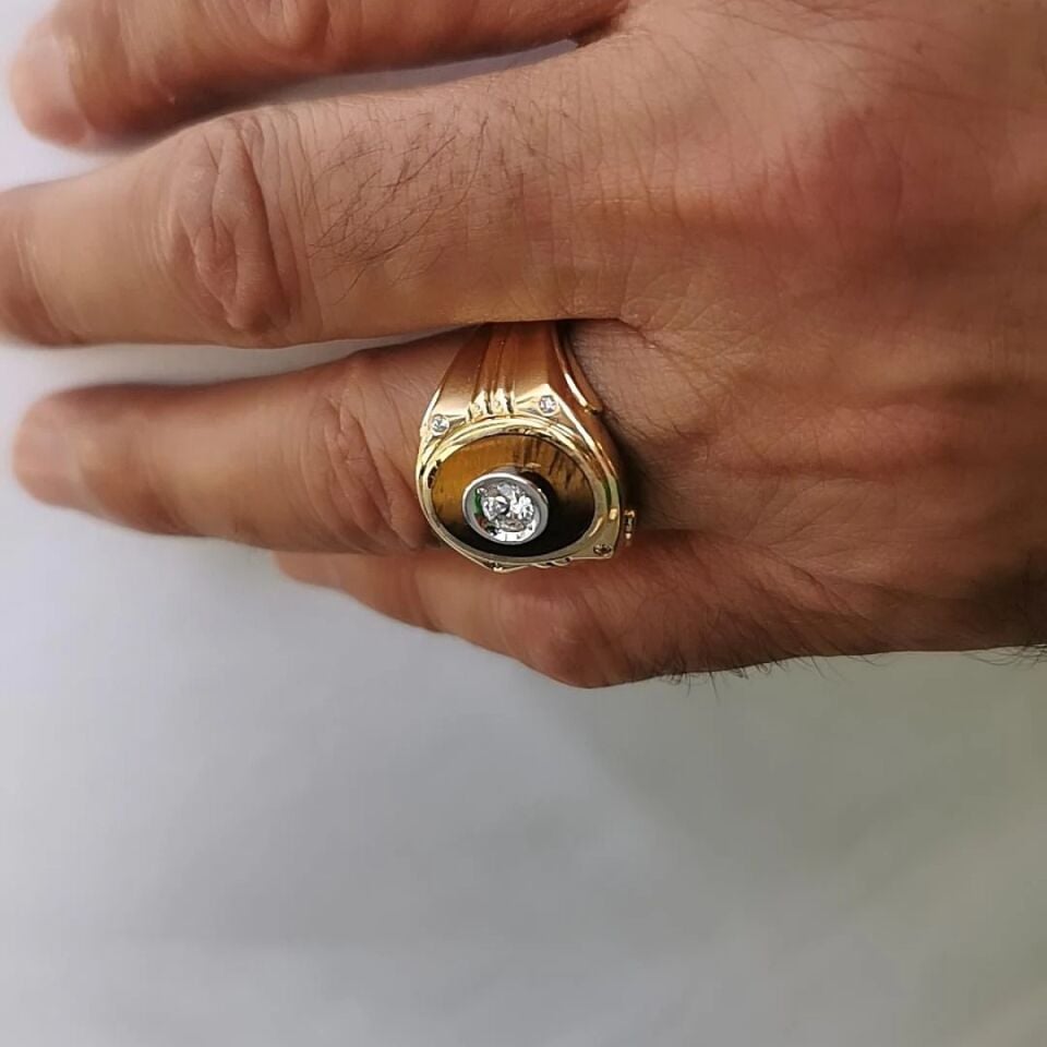 14 AYAR KAPLANGÖZÜ TASARIM İTALYAN ERKEK YÜZÜK