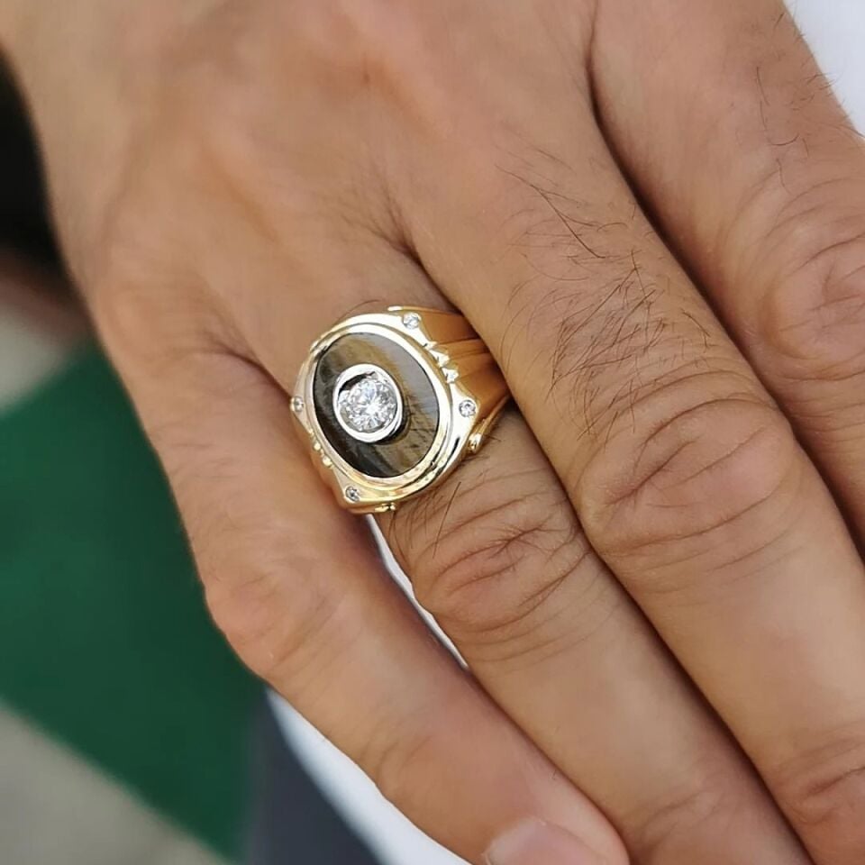 14 AYAR KAPLANGÖZÜ TASARIM İTALYAN ERKEK YÜZÜK