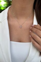14 AYAR 6,65 CT PİNK PEMBE TAŞLI VE PIRLANTA TAŞLI ALTIN KOLYE