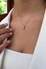 14 AYAR 6,65 CT PİNK PEMBE TAŞLI VE PIRLANTA TAŞLI ALTIN KOLYE