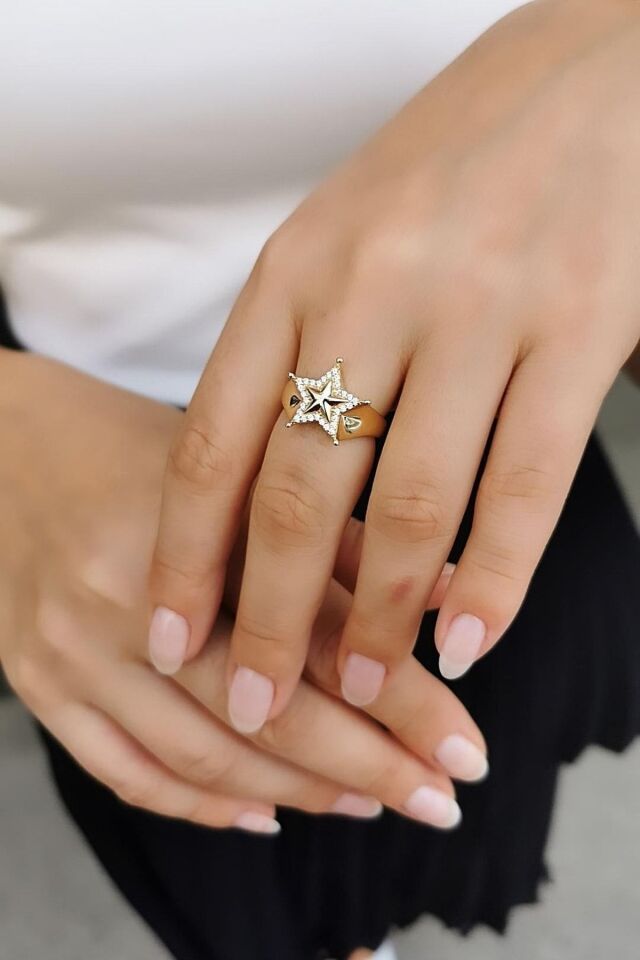 14 Ayar Yıldız Model Altın Yüzük 14