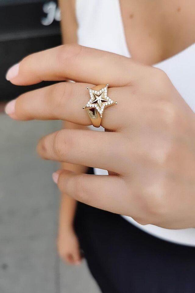 14 Ayar Yıldız Model Altın Yüzük 14