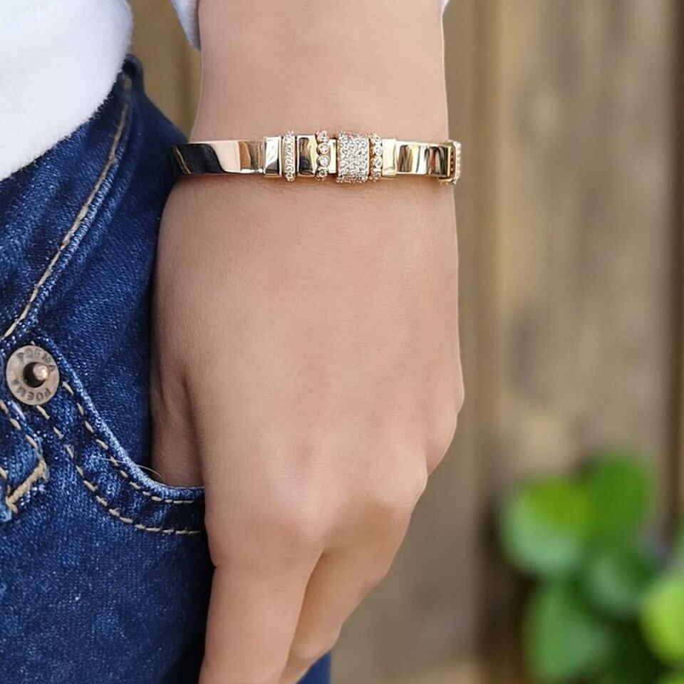 14 AYAR ÜST CHARMLARI HAREKETLİ İTALYAN ALTIN BİLEZİK