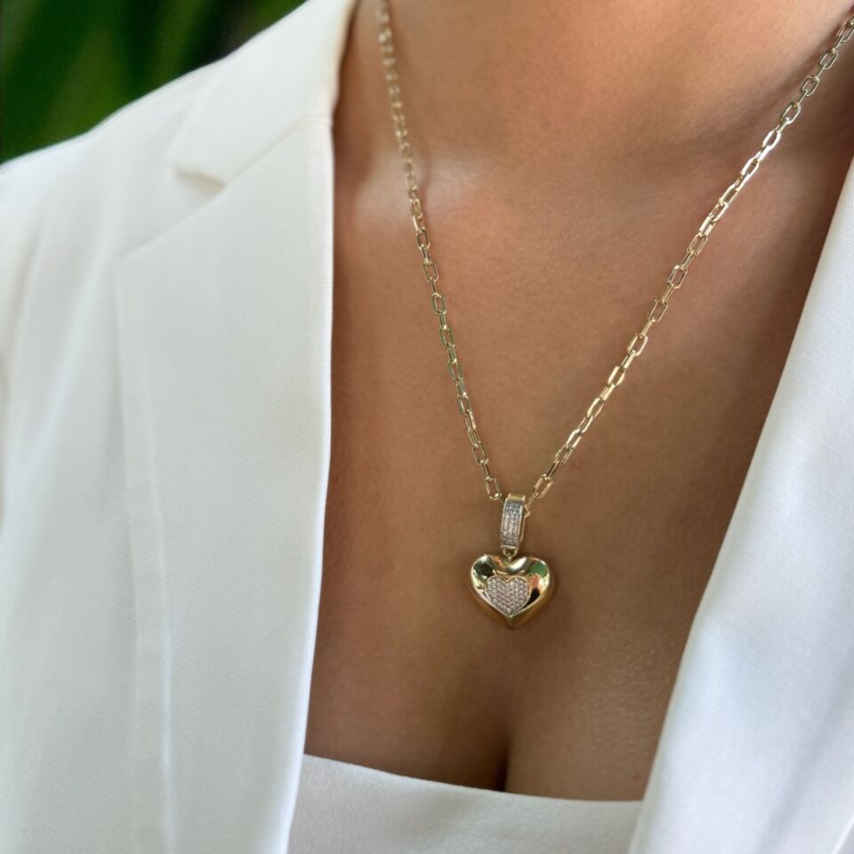 14 AYAR ÖZEL KİLİTLİ KALP KOLYE