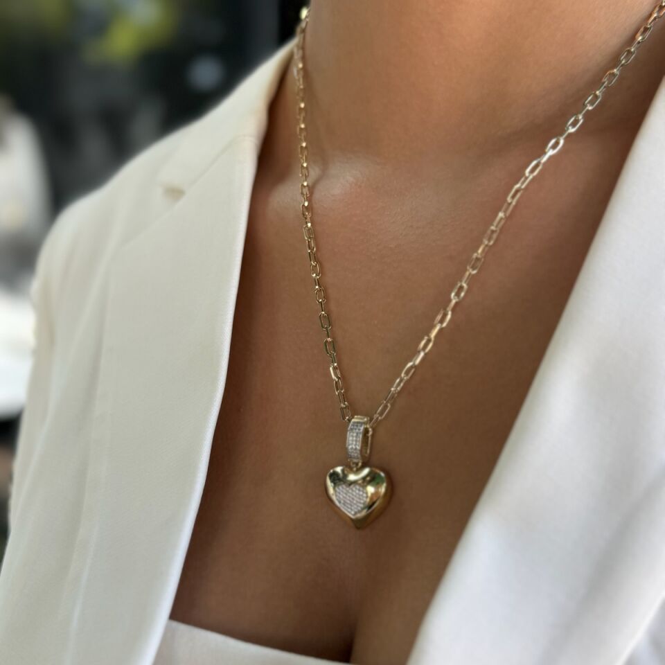 14 AYAR ÖZEL KİLİTLİ KALP KOLYE