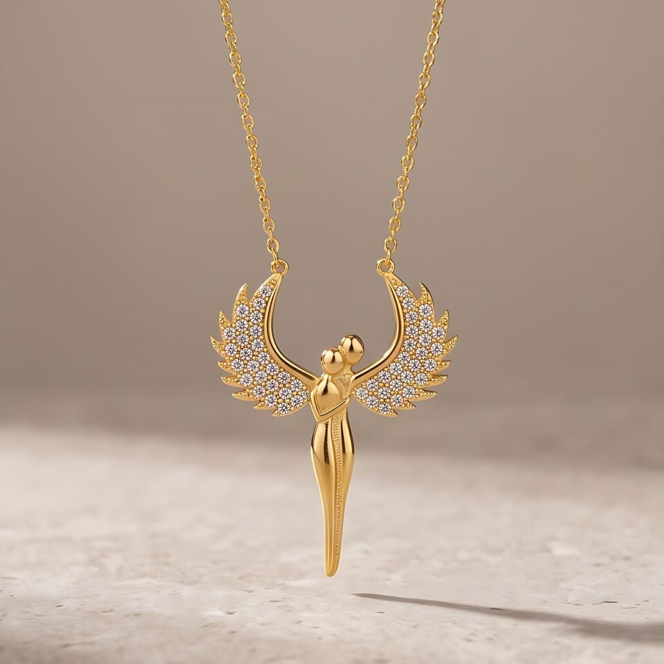 22 AYAR MELEK MODEL SEVGİ KOLYESİ