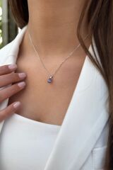 14 AYAR 2,77 CT AMETİST TAŞLI VE PIRLANTA TAŞLI ALTIN KOLYE