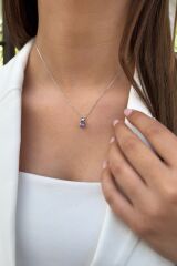 14 AYAR 2,77 CT AMETİST TAŞLI VE PIRLANTA TAŞLI ALTIN KOLYE