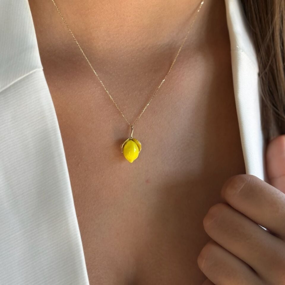 14 AYAR ÖZEL TASARIM LİMON KOLYE